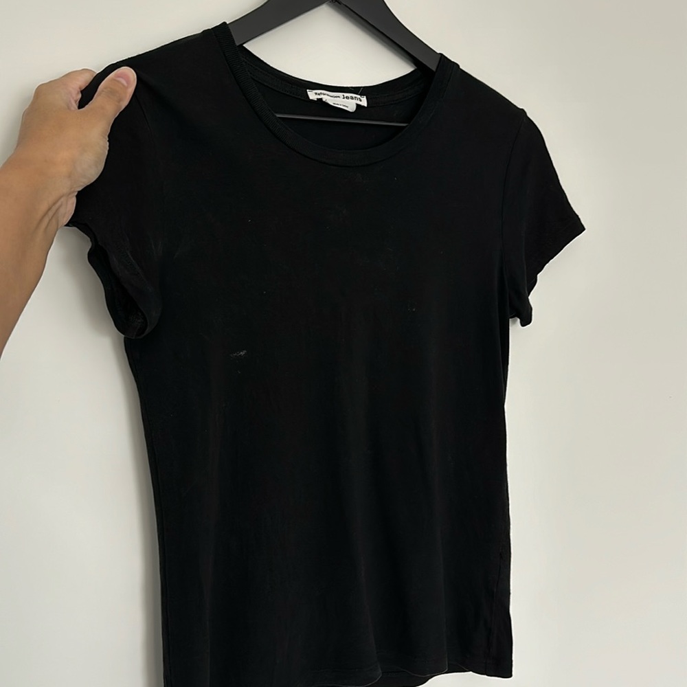REFORMATION Alex Slim Tee in Black Size Small